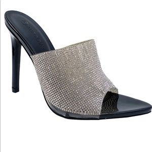 Black Rhinestone Carmy Pump Women